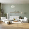 LussoVero Yellow Living Room Sofa Vacuum Compressed Couch Teddy Boucle Floor Lazy Chair Sofa Set