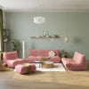 LussoVero Yellow Living Room Sofa Vacuum Compressed Couch Teddy Boucle Floor Lazy Chair Sofa Set