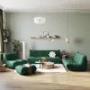 LussoVero Yellow Living Room Sofa Vacuum Compressed Couch Teddy Boucle Floor Lazy Chair Sofa Set