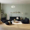 LussoVero Yellow Living Room Sofa Vacuum Compressed Couch Teddy Boucle Floor Lazy Chair Sofa Set